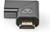 Nedis HDMI-Adapter - HDMI Connector / HDMI Male - HDMI Output - Verguld - Links Gehoekt - Aluminium - Gun Metal Grijs - 1 Stuks - Cover Window Box