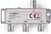 Nedis CATV-Splitter | 5-1000 MHz | Tussenschakeldemping: 6.8 dB | Outputs: 3 | 75 Ohm | Zink Legering