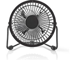 Nedis Tafelventilator - USB Gevoed - Diameter: 100 mm - 3 W - 1-Snelheid - Zwart