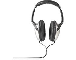 Nedis Bedrade Over-ear Koptelefoon - 3,5 mm - Kabellengte: 6.00 m - Volumebediening - Zilver / Zwart