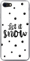 Geschikt voor iPhone 7 hoesje - Kerstmis - Sneeuw - Quotes - Spreuken - Let it snow - Siliconen Telefoonhoesje