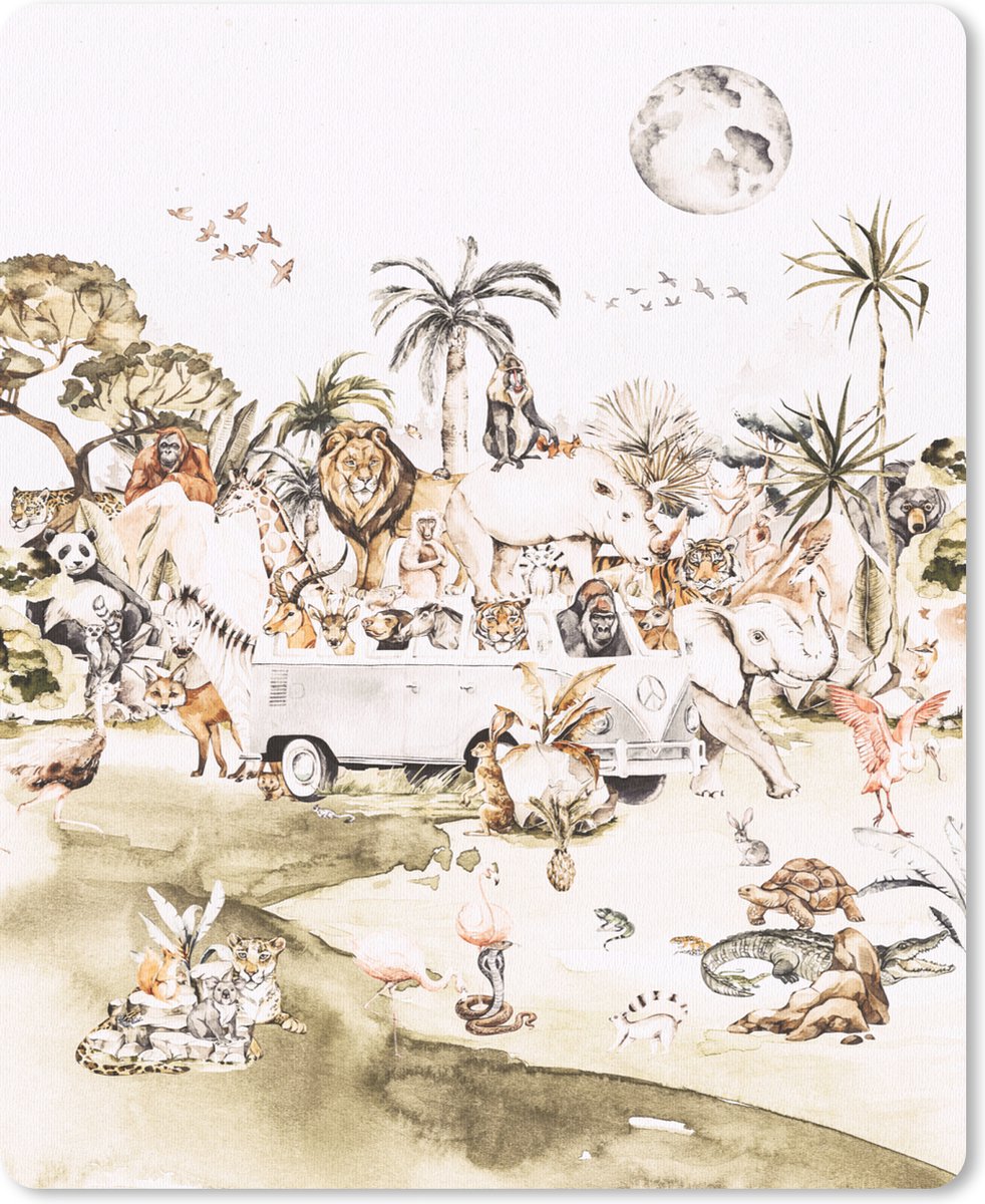 Muismat - Mousepad - Volkswagen Bus - Panda - Kinderen - 19x23 cm