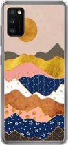 Geschikt voor Samsung Galaxy A41 hoesje - Goud - Pastel - Patronen - Siliconen Telefoonhoesje