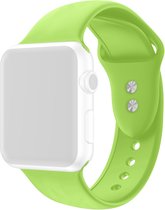 Bracelets Apple Watch Compatible - By Qubix - Bracelet sport en Siliconen - Vert clair - Fermeture à double poussoir - Convient pour Apple Watch 38 mm / 40 mm / 41 mm - Apple Watch séries 3/4/5/6/7