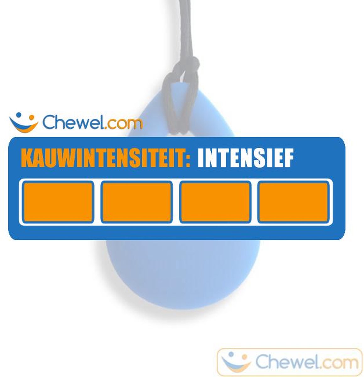 Bijtketting Kauwketting | Druppel | Chewelry | Blauw | Chewel ®