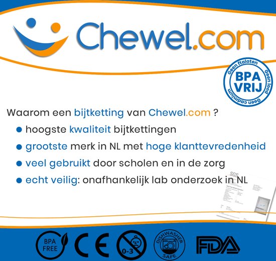Ronde Bijtketting Kauwketting - Rond - Cirkel - Round - Blauw - Chewel ® van Chewel® — afbeelding 5