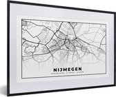 Fotolijst incl. Poster - Stadskaart - Nijmegen - Nederland - 60x40 cm - Posterlijst - Plattegrond