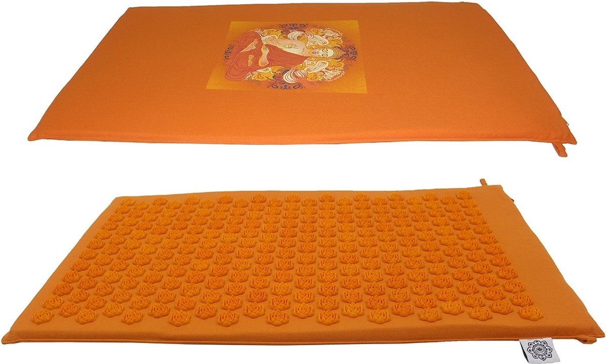 Goedkoopste Green Tree - Acupressuur Mat - Spijkermat - Massage Mat - Drukpunten mat - Boeddha - Oranje