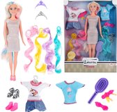 Toi-Toys Tienerpop Lauren met hairextensions en accessories (04117A)