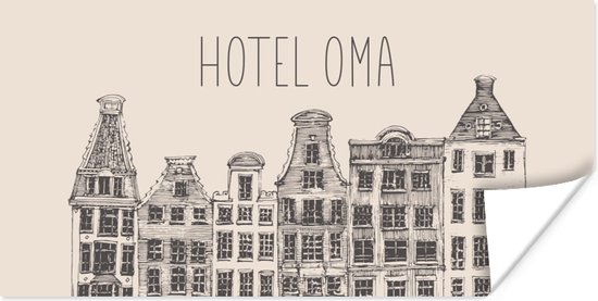 Poster Spreuken - Quotes Hotel Oma - Oma en opa - Oma cadeau - Moederdag - 80x40 cm