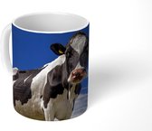 Mok - Koffiemok - Koe - Gras - Blauw - Dieren - Mokken - 350 ML - Beker - Koffiemokken - Theemok