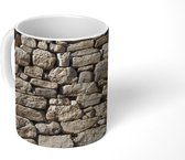 Mok - vintage stenen muur met wolken - 350 ML - Beker