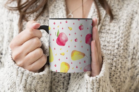 Magic Mug - Photo Heat Mug - Fruit - Aquarelle - Wit - 350 ML - Sinterklaas Gift - Noël Presents - Shoes Presents - Handout Presents