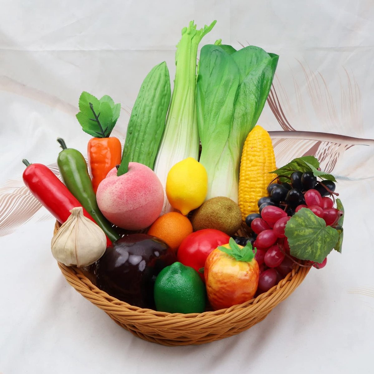 Lot De 10 Fruits Artificiels Pêche - Décoration Cuisine Hyper Réaliste