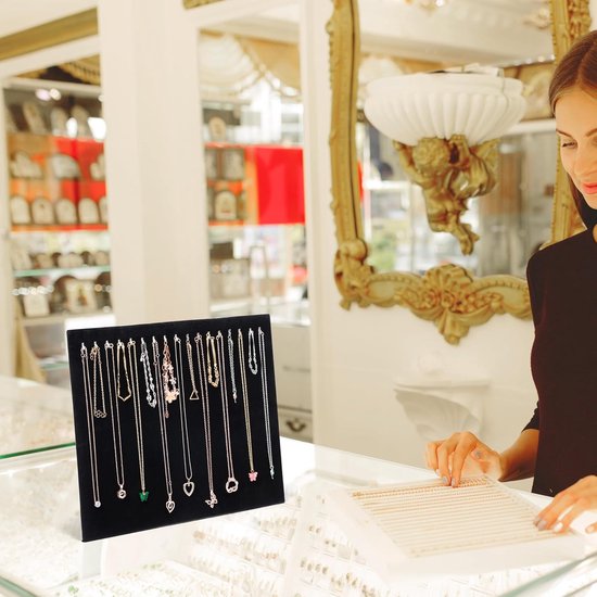 Sieradenhouder Zwart Fluweel Combinatie Buste Set om Sieraden Ketting, Armband, Oorbel, Hangers en Ringen, Ketting Buste Sieraden Buste Display Houder Stand, 6 Stuks Sieraden Display
