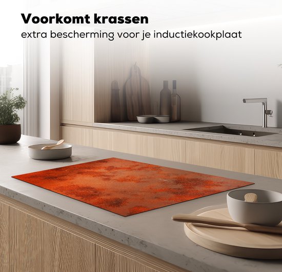 KitchenYeah® Inductie beschermer 77x51 cm - IJzer - Vintage - Roest print - Inductie beschermer - Inductie fornuis - Kookplaataccessoires - Afdekplaat voor kookplaat - Inductiebeschermer - Inductiemat - Inductieplaat mat