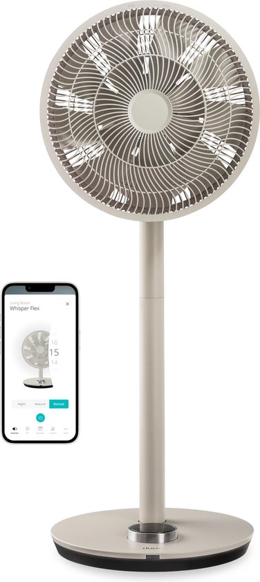 Duux Whisper Flex - Smart Statiefventilator - Staande Ventilator Geruisloos - Greige