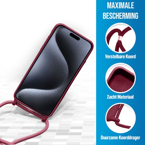 Coque Arrière Samsung Galaxy A51 avec Cordon - Coque Arrière - Silicone - Flexible - Cordon - Samsung Galaxy A51 - Rouge
