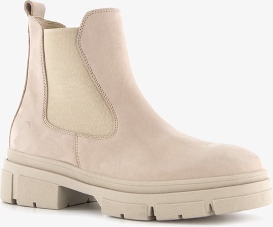 Tamaris leren dames chelsea boots beige - Maat 40