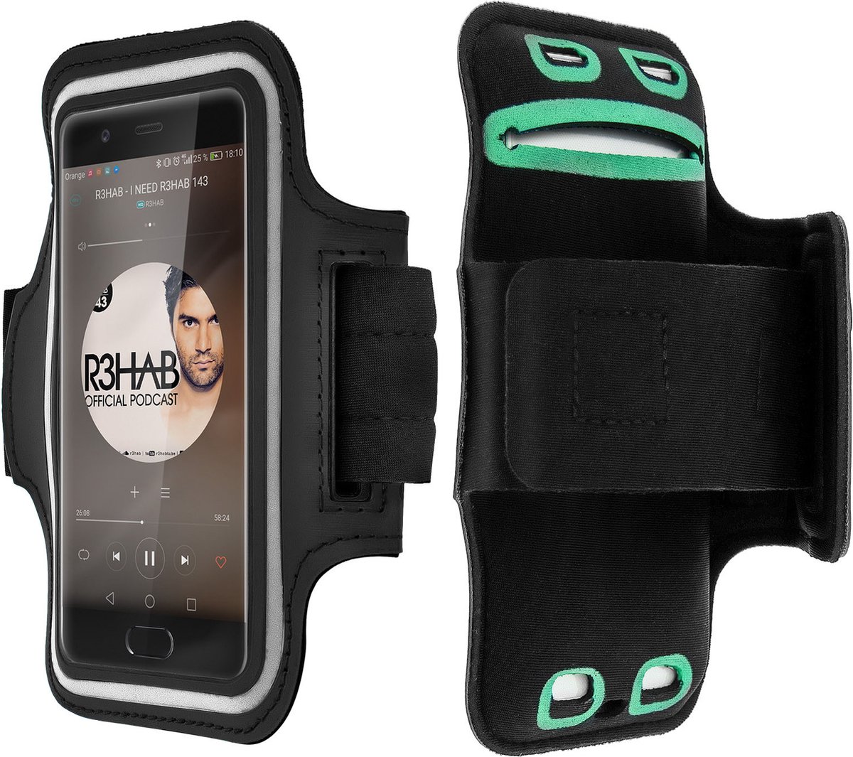 Avizar Sportarmband met aanraakscherm voor smartphone, Zwart