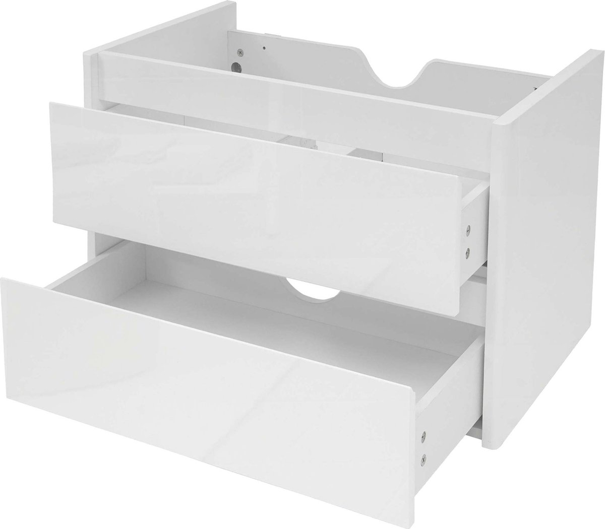 Cosmo Casa Wastafel Onderkast - Badkamermeubel - Hoogglans - Soft-Close - 50x60cm - Wit
