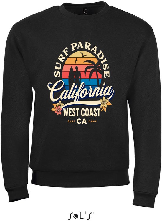 Sweatshirt 2-170 Surf Paradise California West Coast - Zwart, xS