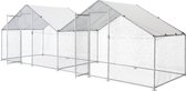 sweeek - Omheining voor kippenhok in gegalvaniseerd staal, babette, 12m², waterdicht en uv-bestendig dak, deur met klink
