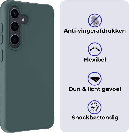 Coque Compatible avec Samsung Galaxy S24 Plus Coque Siliconen Case Cover - Coque Compatible avec Samsung Galaxy S24 Plus Case Cover Case - Vert Foncé