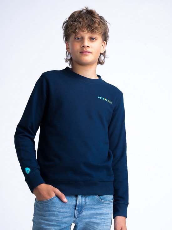 Petrol Industries - Jongens Comfortabele Sweater Coveify - Blauw - Maat 152
