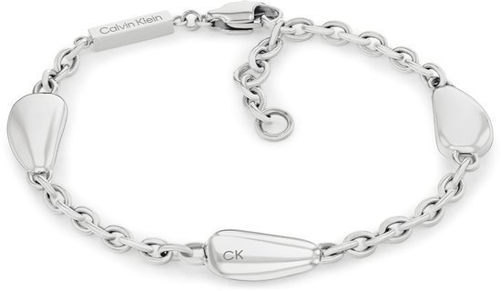 Calvin Klein CJ35000603 Dames Armband - Schakelarmband - Sieraad - Staal - Zilverkleurig - Anker - 8 mm breed - 18.5 cm lang