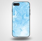 Smartphonica Telefoonhoesje voor iPhone 7/8 Plus met marmer opdruk - TPU backcover case marble design - Lichtblauw / Back Cover geschikt voor Apple iPhone 7 Plus;Apple iPhone 8 Plus