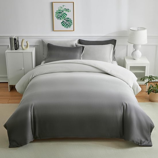 Bedsure Beddengoed, 135 x 200 cm, 2 dekbedovertrekken 135 x 200 cm, 2 kussenslopen van 80 x 80 cm, Oeko-Tex, beddengoedsets, polyester, microvezel, met ritssluiting, lichtroze