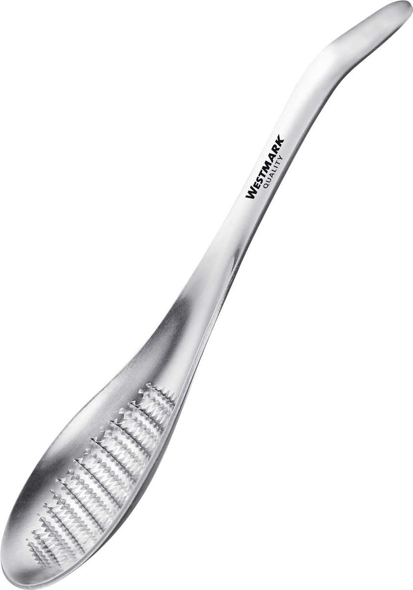 Lepel gemberrasp, 18,3 x 4,2 cm, roestvrij staal, zilver,