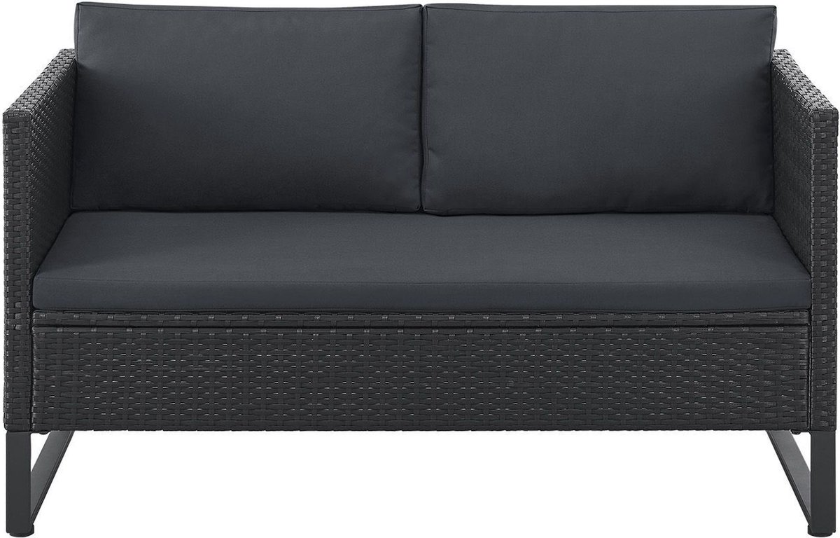 Juskys Loungeset / Tuinset Santorini - Polyrotan - Zwart thumbnail 3