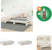 vidaXL Houten Slaapbank Massief Grenenhout - Bedbank 90x190cm - Ruimtebesparend - Bed - Inclusief Houtreiniger en verfrisser