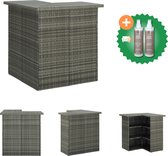 vidaXL Hoekbartafel 100x50x105 cm poly rattan grijs - Tafel - Inclusief Onderhoudsset