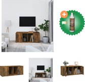 vidaXL Tv-meubel 100x35x40 cm bewerkt hout gerookt eikenkleurig - Kast - Inclusief Houtreiniger en verfrisser