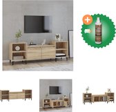 vidaXL Tv-meubel 160x35x55 cm bewerkt hout sonoma eikenkleurig - Kast - Inclusief Houtreiniger en verfrisser