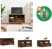 vidaXL Tv-meubel 80x36x50 cm bewerkt hout gerookt eikenkleurig - Kast - Inclusief Houtreiniger en verfrisser