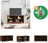 vidaXL Tv-meubel 100x40x50 cm bewerkt hout bruineikenkleurig - Kast - Inclusief Houtreiniger en verfrisser