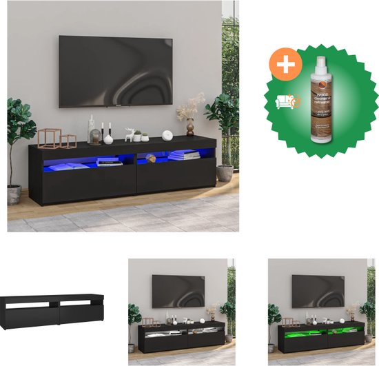 VidaXL TV-Meubel - LED-verlichting - Kast - Inclusief Houtreiniger en verfrisser