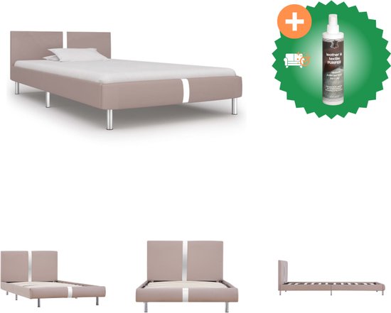 vidaXL Bedframe kunstleer cappuccino 90x200 cm - Bed - Inclusief Reiniger