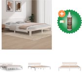 vidaXL Bedframe massief hout wit 180x200 cm 6FT Super King - Bed - Inclusief Houtreiniger en verfrisser
