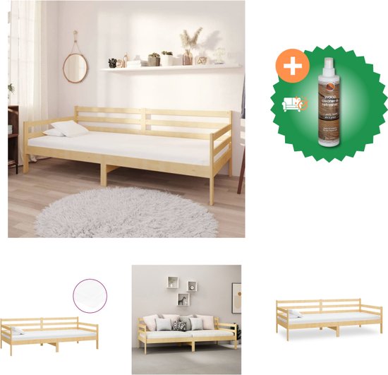 vidaXL Slaapbank met matras massief grenenhout 90x200 cm - Bed - Inclusief Houtreiniger en verfrisser