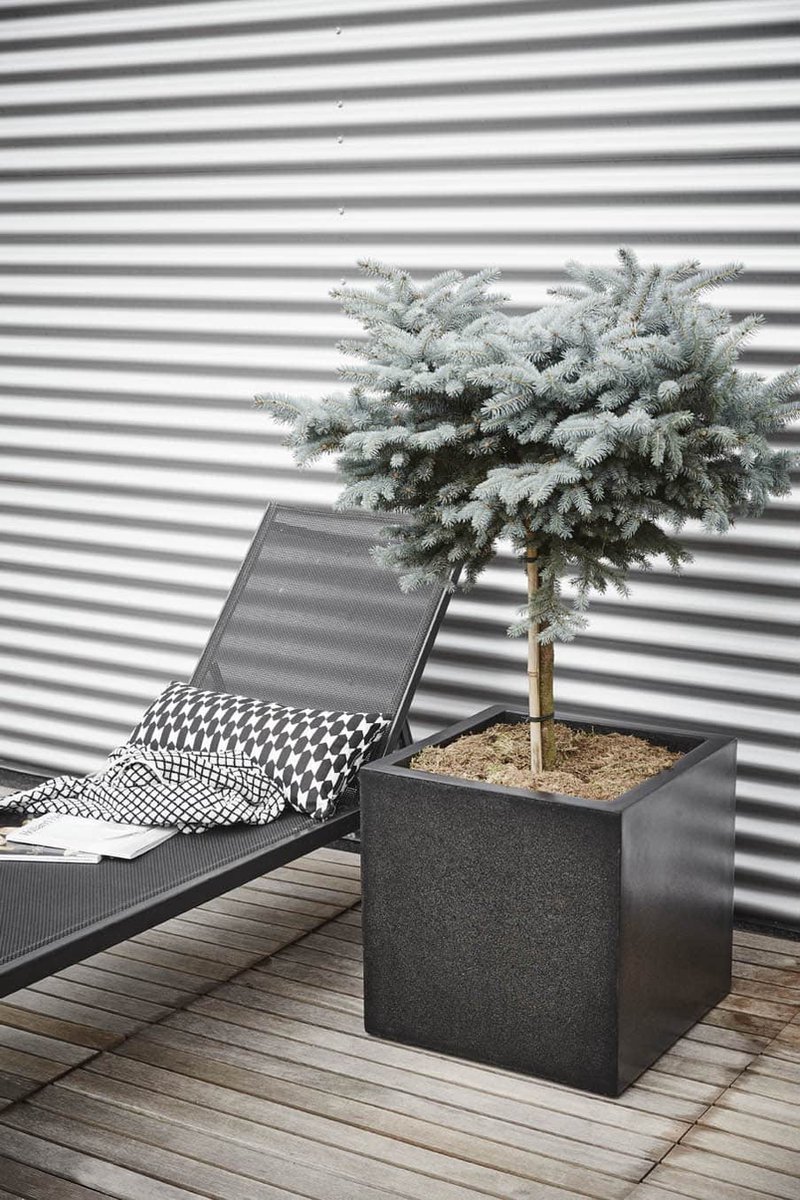 Capi Europe Pot de fleurs carré Terrazzo - 80x80 - Noir