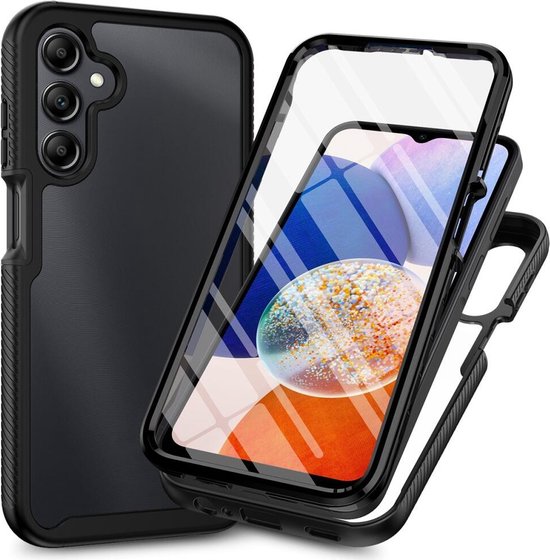 Hoesje met Ingebouwde Screenprotector Geschikt voor Samsung Galaxy A05s | Full Protect valbescherming | Schokbestendige Beschermhoes tegen Vallen | Shockproof | Doorzichtig / Zwart