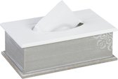 Relaxdays tissue box grijs - 9,5x27x16 cm - zakdoekjesdoos - tissuehouder - rechthoekig