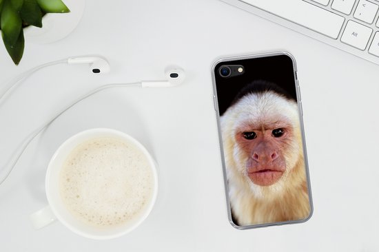 Coque iPhone 7 - Singe - Fourrure - Zwart - Coque de téléphone en Siliconen