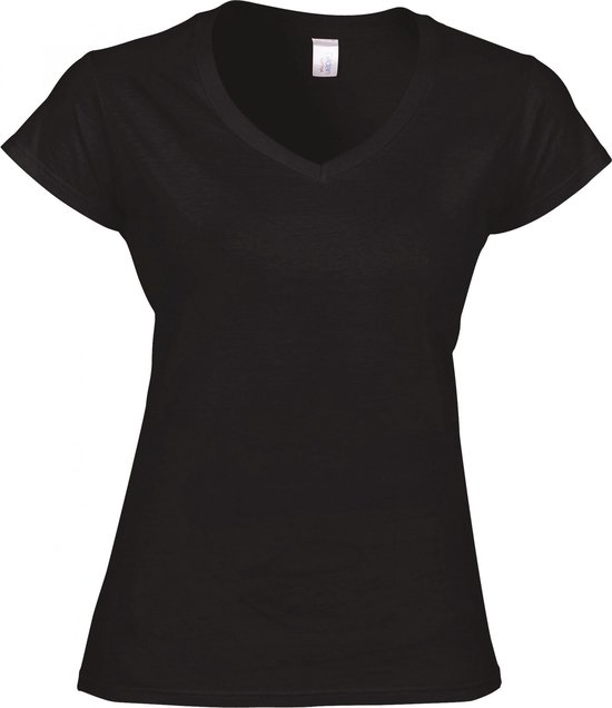 Gildan Softstyle® Fitted Ladies' V-neck T-shirt GI64V00L - Black - M | bol