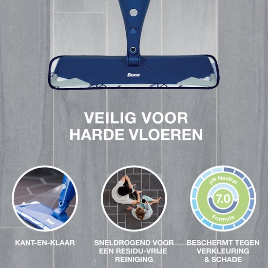 Bona Harde Vloer, Tegel en Laminaat Reiniger - 2 x 4 Liter Multipack - PVC Reiniger - Streeploos - Sneldrogend - Vloerreiniger Vloeistof (Ook Geschikt Voor Robotstofzuiger Met Dweilfunctie)